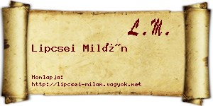 Lipcsei Milán névjegykártya